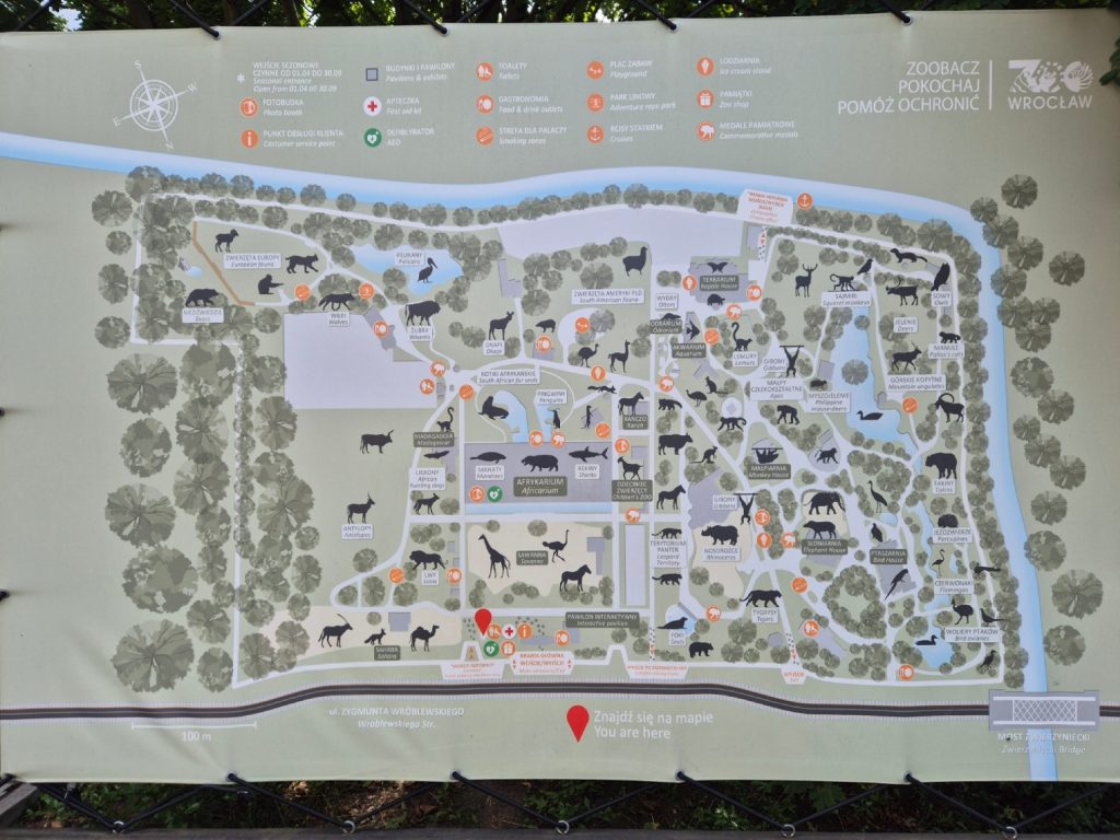 Mapa wrocławskiego ZOO
